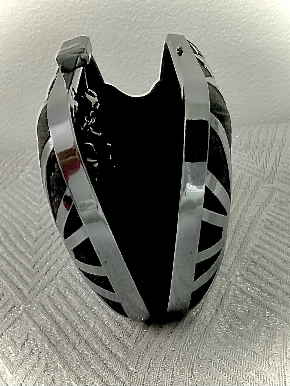 JNB Black Geometric Hard Shell Clutch - Picture 2 of 6